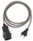 3m Plug-In Lampe GRAU, Textilkabel mit Lampenfassung aus Thermoplast (TEILGEWINDEMANTEL) mit Schalter und Eurostecker
