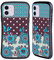 Head Case Designs Blau Violett Blumen Und Punkte Hybride Handyhülle Hülle Huelle kompatibel mit Apple iPhone 11