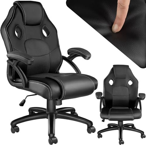 TecTake® Chaise Gaming Chaise de Bureau Fauteuil de Bureau Fauteuil pivotant Design 360°, Siege Ergonomique, Fauteuil avec Accoudoirs, Rembourrage épais, Roulette, Hauteur réglable, Teletravail