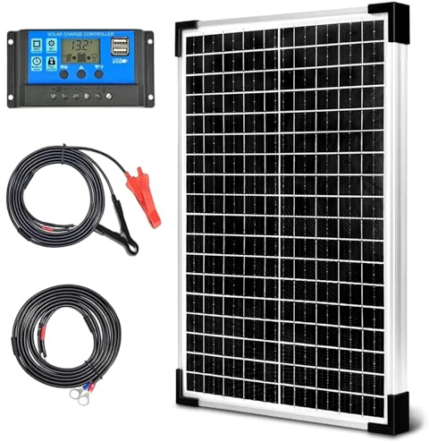 Hoysicy 30W Mono Solarpanel Kit 12V Monokristallines Solarmodule System-set Solaranlage Komplettset 12 Volt für Auto RV Marine Boot