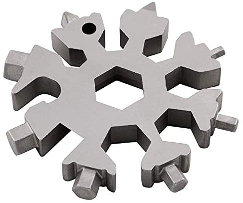 MC POWER Universal-Schneeflocken-Tool | 18-in-1 Bitsatz mit Flaschenöffner, Schraubendreher | Kompaktes Multifunktionswerkzeug