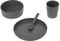 LÄSSIG Kindergeschirr Set (Teller, Becher, Schälchen, Löffel) ohne Melamin, BPA-frei, für Spülmaschine und Mikrowelle/Dish Set Uni anthracite