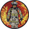 Toppa ricamata ferro o cucitura: Vigile del fuoco con l'ascia Patch Pompieri Soccorso Abbigliamento Accessorio Costume per Uomo | Applicazione fai-da-te da cucire Termoadesivo Stemmi | 80x80mm
