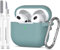 MHYALUDO Hülle für Airpods 3. Generation 2021, weiche Silikon-Schutzhülle für Apple Airpods 3 mit sichtbarer LED auf der Vorderseite, mit Reinigungsset,Kieferngrün