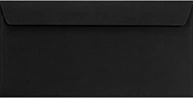 Netuno 25 Briefumschläge Schwarz DIN lang 11x22 cm edel und elegant | 120g Design Papier · hochwertige schwarze Umschläge für Geschäftspost, Büro, Korrespondenz, Einladungen, Einladungskarten