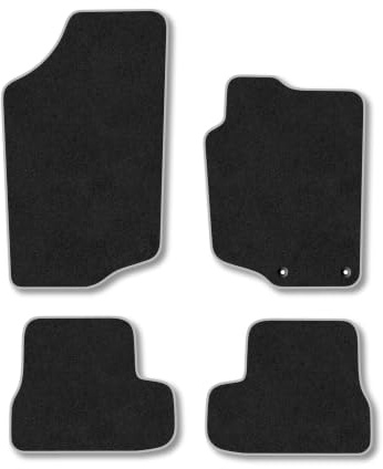 Peugeot 207 CC (2006-2015) Carpet Car Mats | Grey Edge Trim Tailored Fit Floor Mats Full Coverage Protection Accessories Easy Clean Anti Slip Made in the UK