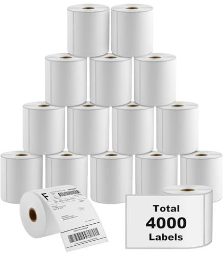 MaxGear 4 x 6 Direct Thermal Labels, 4000 Pcs/16 Rolls