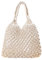 NICOLE & DORIS Sac Fourre Tout en Paille Femme Sac de Plage Bandoulière Été Sac Cabas Sac D'épaule en Tricot Sac à Main en Maille pour Voyage Vacances Blanc