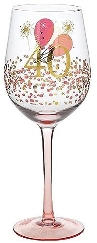 Shudehill Giftware Rush Blossom 40th Birthday Wine Glass JD 331783