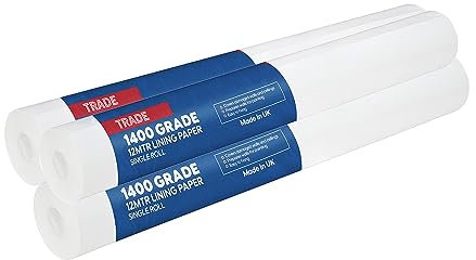 Trade 1400 Grade Lining Paper for Walls-Suitable for New & Damaged Walls-Covers Wall & Ceiling-Easy to Hang & Remove-10M Long Lining Paper Roll Plus 20% Free 6.72m2 Coverage- (3)