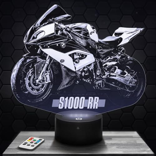 Lampe de chevet Moto BM S1000RR décoration Motard. Idée cadeau homme objet Moto BM S1000RR veilleuse adulte déco chambre. Idee cadeau noel homme original TOP