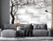 Papier Peint Panoramique Noir et Blanc 3d Soie, 356 X 250 cm Branche d'Arbre Vintage Noir - Papier Peint Panoramique Grandes Murales Poster pour Salon, Adulte Chambre d'enfants, Étude Décoration