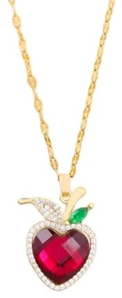 bicup Halskette Ketten Schmuck Herren Frauen Anhänger Necklace Herz Apfel Anhänger Halsketten Für Frauen Damen Halskette