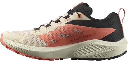 Salomon Damen Sense Ride 5 Weißes Tender, Vielseitige Wanderschuhe für Komfort, Ideal für Wanderungen und Trailrunning bei Outdoor-Abenteuern. 40
