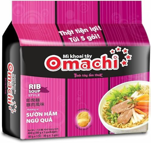 Omachi-Instantnudeln mit Kartoffelgeschmack, natürliche Zutaten, vietnamesische Spezialität, 5er-Pack (400g)