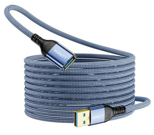 XGMATT 4M Cable Rallonge USB 3.0 5Gbps Cable Extension USB 3.0 Mâle A vers Femelle A Compatible avec Clé USB, Hub USB, Manette PS4/PS5/Xbox, Disque Dur, Imprimante, Webcam