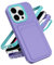 ERDARARIPRO Custodia in silicone liquido, compatibile con Apple iPhone 14 Pro, morbido portafoglio sottile con scomparto per carte di credito sul retro viola