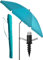Menz SET Sonnenschirm Strand - Strandschirm mit Bodenhülse & Schutzhülle, Strandschirm UV-Schutz 50+, Strandschirm windfest stabil Ø 180 cm, Fb. Türkis