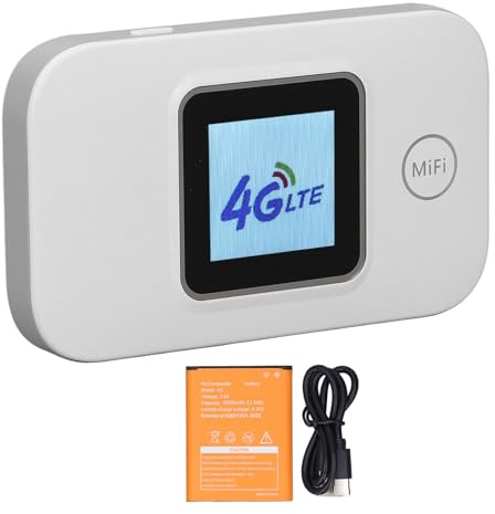 4G LTE Mobile WiFi Hotspot Router Ultra Fast 150Mbps Portable Wireless Internet Hub with SIM Card Slot 3000mAh Battery for Travel Business Home Use ABS Plastic
