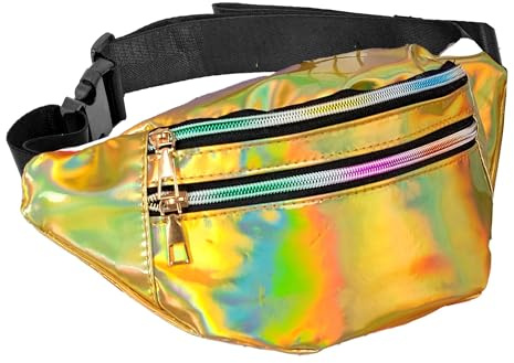 W WIDMANN MILANO Party Fashion - Holografische Gürteltasche | Bauchtasche, irisierendes Design für Festivals, Karneval und auffällige Party-Looks