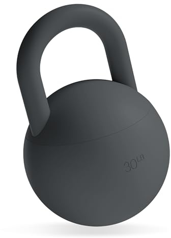 Bala 30lb Kettleball, Soft Kettlebell for Women - Kettlebells Strength & Core Training Equipment for Home Gym Workouts - Anti-Slip Grip Exercise Weights with Cushioned Impact-Resistant Base - Charcoal
