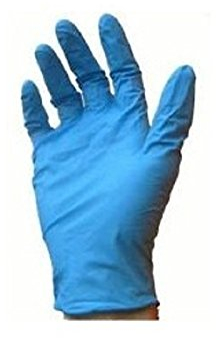 Guanti in Nitrile senza polvere, colore: blu (confezione da 100) TAGLIA S