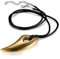 JewelryWe Schmuck Herren Halskette, Edelstahl Wolfszahn Wolf Gebiss Zahn Anhänger mit verstellbare Kette, Gold