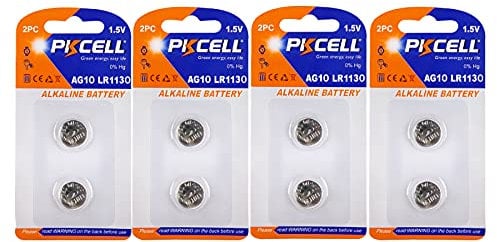 PKCELL 1.5V AG10 LR1130/189 /LR54 Alkaline Button Cell Battery Batteries (8PCS)