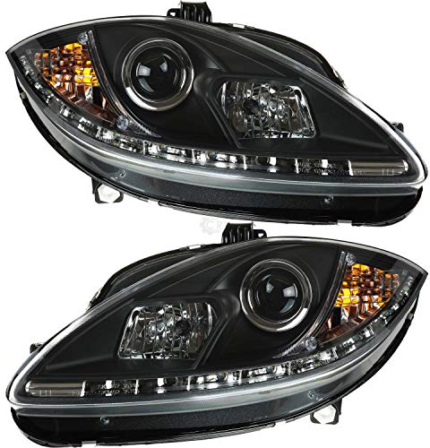 Scheinwerfer Set für Leon Typ 1P Bj. 05-09 klar/schwarz Dragon Lights