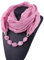 MoreChioce Damen Schlauchschal,Ethno Stil Halskette Anhänger Schal Musselintuch Ring Halsschmuck Loop Schal Set Halstuch Winterschal,Pink