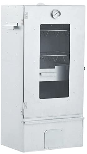 vidaXL Räucherofen mit 1 kg Hackschnitzel Thermometer für Außenbereich Räucherschrank Räuchertonne Räuchergrill Räuchern Smoker 44,5x29x83cm