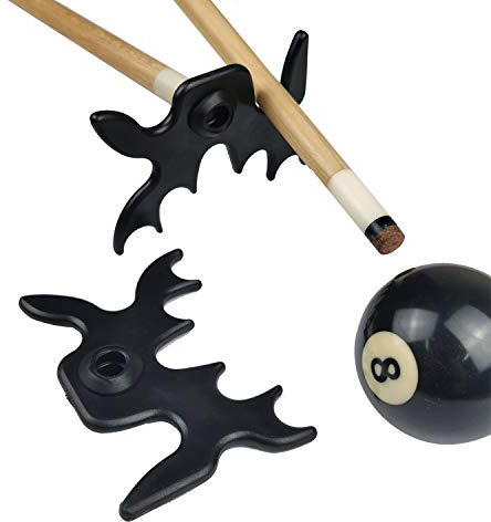 BLANKE 2 Stück schwarzer Kunststoff Moosehead Pool Billard Queue Brücke Kopf/Spiele & Sport Expert Billard Pool Queue Stick Kunststoff Slip On Portable Moosehead Bridge Head, 2 Pack