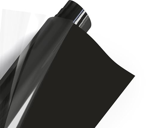 POLI-FLEX PREMIUM Flexfolie Meterware 53 Farben Textil-Bügelfolie, Breite:50 cm, Farbe:402 BLACK