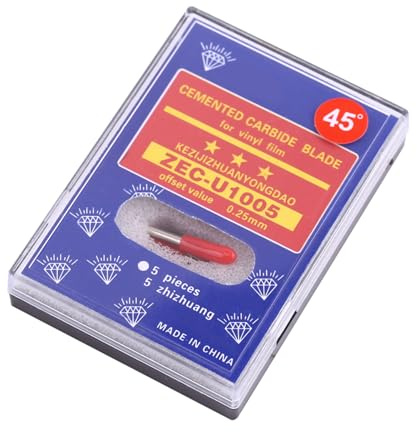 Oumefar 10 Stück Plotter Blade Roland Cutter Blade Box Roland Cutting Plotter Ersatzklingen 30/45/60 Grad für die meisten Cutter(45°)
