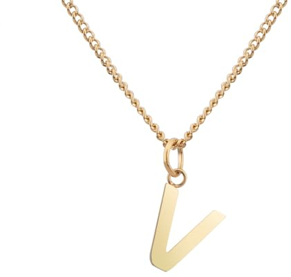 GD GOOD.designs Halskette mit Buchstaben Anhänger V Viktoria Valentina Vanessa Vivien Veronika Valerie Viola Verena Vera Veronica Vincent Vince - Valentinstag-Geschenk für Sie und Ihn