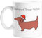 Tasse en céramique motif teckel à travers la neige | Chien saucisse dans un chapeau de Père Noël Doodle Tasse de Noël Secret Santa Cadeau de Noël teckel Pun, pour les amoureux des chiens
