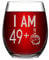 Livole 50. Geburtstag Geschenke für Frauen, 15oz Stammlos Glas Weinbecher für Frauen Männer, Hochzeit Jahrestag Party Dekorationen, Weingläser ohne Stiel, Rotweinglas Champagner 49+