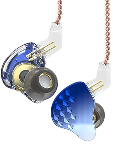 KBEAR Robin In Ear Auriculares, HiFi Auriculares 10mm 4BA+1DD, Auriculares Profesional Doble Circuito Magnético + KBEAR 4BA Personalizado de Alto Rendimiento (Azul, con Mic)
