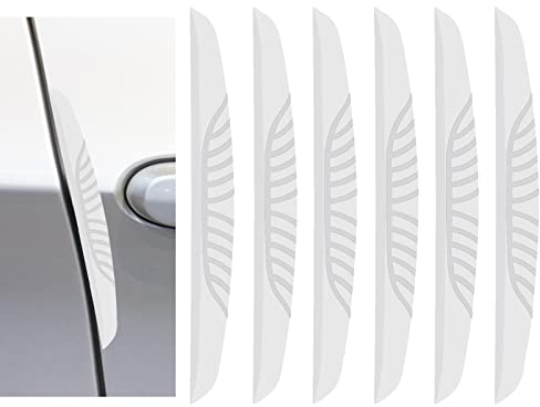 Lot de 6 protections de portière de voiture de qualité supérieure - En caoutchouc - Blanc