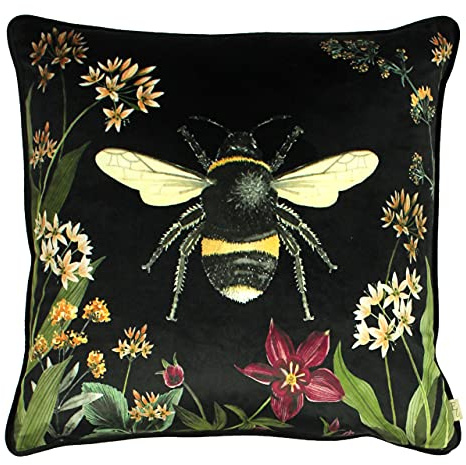 furn. Evans Lichfield Mitternachtsgarten Polyester gefülltes Kissen, Polyester, Bee