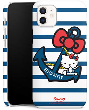 Premium Case kompatibel mit Apple iPhone 12 Mini Smartphone Handyhülle Schutzhülle matt Hello Kitty Katze Anker
