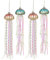 MISNODE 4 Stück Glasquallen dekorative hängende Ornamente, 36,7 cm Perlen, Quallen, Glas und Bänder, Feiertags-Ornamente, Perlenqualle, hängende Anhänger-Ornamente