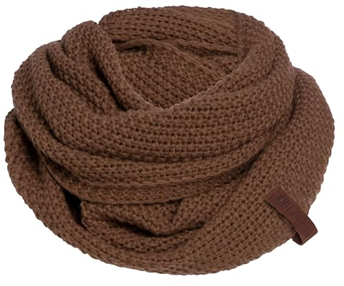KNIT FACTORY - Coco Loop Schal - Gestrickter Schlauchschal - Für Damen und Herren - Herbst & Winter Essentials - Zeitloses Mode-Accessoire - Strickschal mit Wolle - Hochwertige Qualität - Tobacco