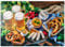 Oktoberfest Menu Bavarian Sausages with Pretzels Sweet Mustard and Beer Mugs - Premium 1000 Piece Jigsaw Puzzle for Adults