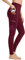 BAYGE Damen Sport Leggings Winter Hohe Taille Fleece Gefüttert Wasserdicht Blickdicht Bauchkontrolle Slim Fit Yogahose Sporthose Sweathose Fitnesshose mit Taschen, Rot, XXL