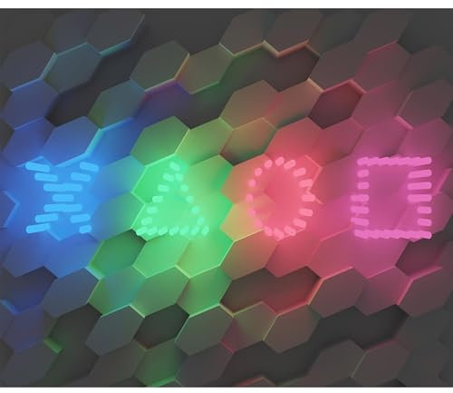 decomonkey - Papier Peint Panoramique Adhésif Game Play 392x280 cm - Stickers Muraux Chambre Déco XXL Autocollant - Bleu vert rose rouge - Abstraction figures géométriques géométrique moderne