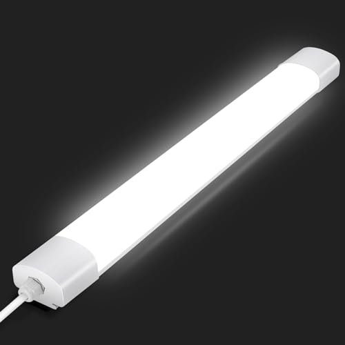 2er LED Feuchtraumleuchte 150CM, Deckenleuchte LED Röhre 45W 5000LM, IP65 Kellerleuchte, Wasserfest Feuchtraumlampe Wannenleuchte für Keller Werkstatt Garage Küche Bad Büro, Neutralweiß,4000K