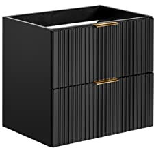 PIASKI Mueble de Lavabo 60 cm ADEL Black, Mueble de Lavabo con encimera o Lavabo Empotrado, Mueble de Lavabo Negro,Muebles de baño (Solo Mueble)