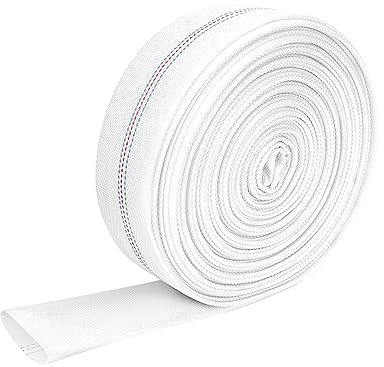 QWORK Rückspülschlauch, 3,8 cm ID x 1,8 m, flexibler Entladungs-Feuerschlauch, Polyester, flacher Wasserschlauch, Ablaufschlauch für den Außenbereich, Garten, Auto, Reinigung, Pool, Schwimmbad