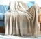 Hayisugal Tagesdecke Wohndecke Boho Decke weich Gestrickte Decke Wendedecke Kuscheldeck Sofadecke Couchdecke überwurf Decke, Khaki, 150 x 240cm